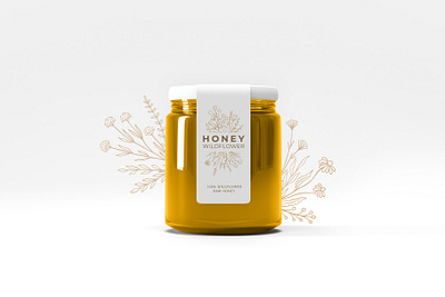 Wildflowers botanical collection. Honey packaging design. branding design floral flowers honey illustration illustrator logo packaging vector vintage wildflower
