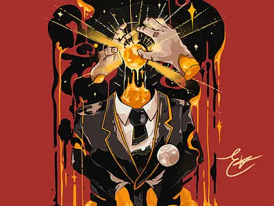 Maker abstract dreams drip galaxy illustration ornate space sun surreal