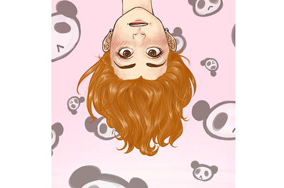 panda girl anime anime girl digitalart dreaming girl illustration nigthmare panda panda girl sai