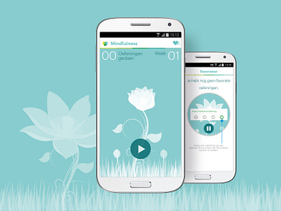 VGZ Mindfulness App v1 android app branding design exercise icon illustration iphone lotus m2mobi mindfulness mobile ui ux