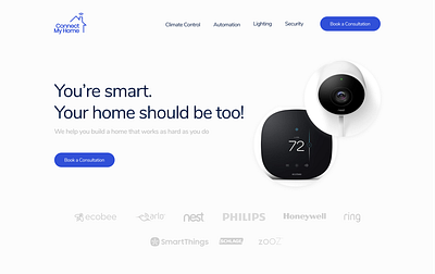 Smart Homes Consulting Website branding smart home ui web web design