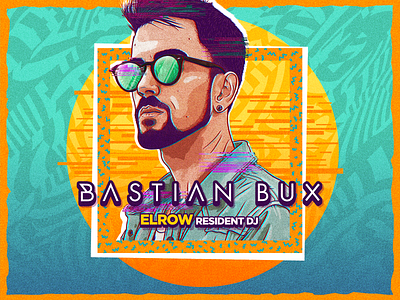 Bastian Bux portrait bastianbux elrow face flyer ibiza illustration man people person portrait