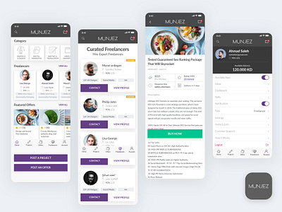 Munjez app design icon typography ui ux web website