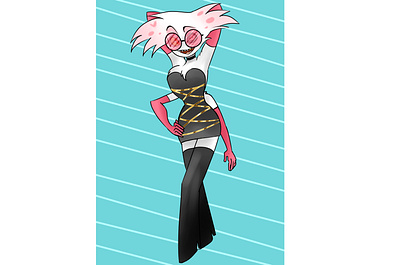 angeldust chibi addict angeldust chibi clio studio paint digital art fanart hazbin hotel