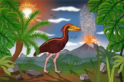 Terror Bird affinity art bird illustration landscape terror