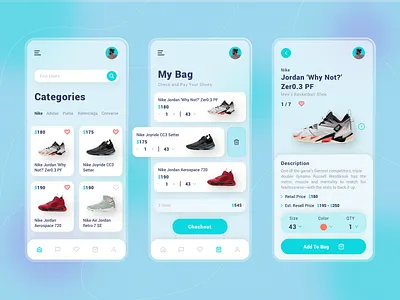 Shoes Retail Mobile App app branding design gradient mobile app onboarding shoes shoes app shoes store shopping shoes ui ux vector