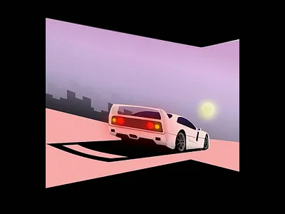 Aesthetic Sport Car aesthetics car design flat illustration minimal retro sport vector