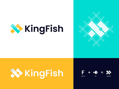 King Fish Logo Brand Guidelines a b c f g h j k l m y u r w e brand brand book brand design brand identity branding creative logo fish logo fishing logo guideline letter f logo logo logo captain studio logo inspiration logo mark logo trend logo type minimalist modern logo professional logo