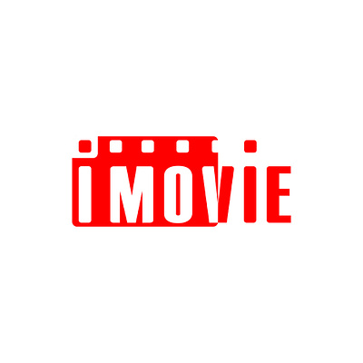 iMovie logo design branding design illustration logo minimal movie red vector