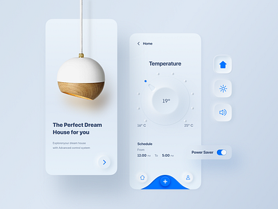 Smart Home Mobile App android app design app clean figma home decor interface ios app design minimal mobile app design neumorphism skeuomorphism smarthome ux ui