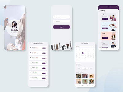 Salon Mobile Application app binbytes design figma figmadesign mobileapp salon salon app salonapp ui uidesign ux ux ui uxdesign