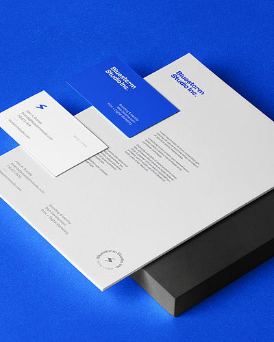 Identity | Bluestorm Studio Inc. agency logo branding business card design graphic design identity logo logotipo logotype marca stationery