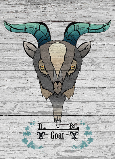 The billy Goat animal digital painting drawing goat hand drawn horns illustration photoshop