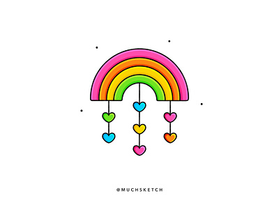 Rainbow hearts 💕🌈 art clean color drawing flat flat illustration hearts illustration illustrator lineart linework love love is love pride pridemonth procreate rainbow sketch vector vectors