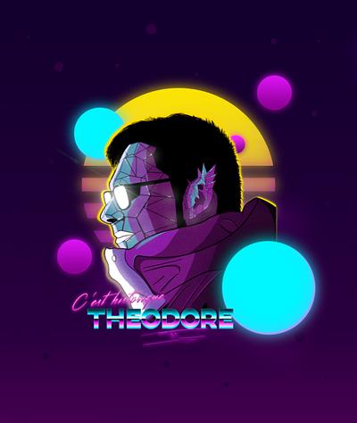 Retrodore anime style design glasses illustration photoshop retrowave synthwave