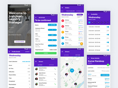 Justclean Laundry App Manager app design designer justclean kuwait laundry manager ui ux web website