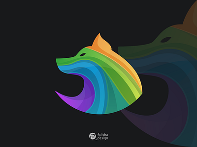 wolf logo 3d abstract animal awesome brand design branding circle colorful company design flat icon illustration logo monogram scetch symbol vector wolf wolves