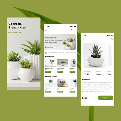 Plant Shopping App Design animation app app design branding design graphic design illustration ui ux webdesign