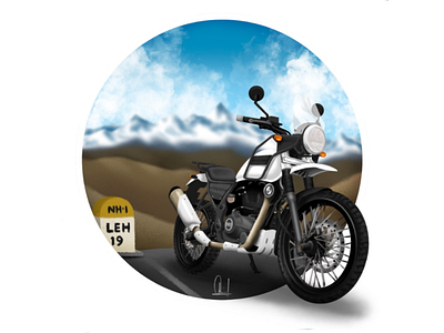 Roadtrip series (himalayan) dimensional flat himalayas illustration illustration art illustration artist motorcycle outdoors procreate realistic roadtrip travel vehicles