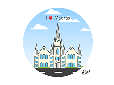 Santhome Church, Chennai chennai chennai designer design madras sketch app sketching vector artwork