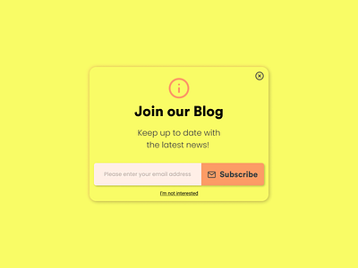 016 016 dailyui dailyui016 design desktop figma mobile popup subscribe form ui ux yellow