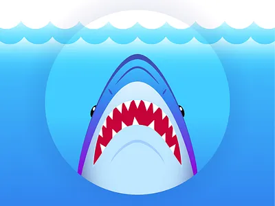 Jaws art branding character color creative design flat graphic design icon illustration illustrator jaws logo movie pattern risograph shark vector web design