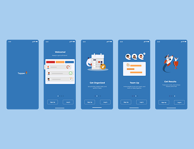 Tapper Onboarding onboarding onboarding screens onboarding ui productivity app ui ux ui design ux design