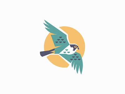 Peregrine Falcon Logo animal bird branding colors design falcon geometric hawk identity illustration logo mark nature original peregrine premium sun symbol vector wings