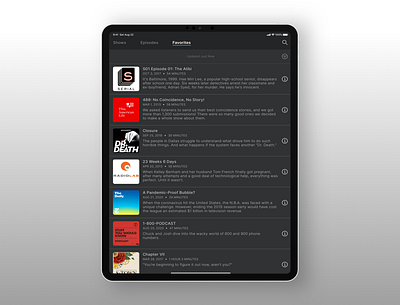 Daily ui 044 - Favorites 044 daily ui favorite overcast overcast.fm podcast