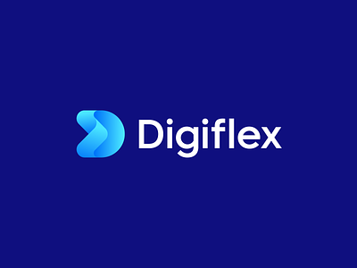 Digiflex automation branding crypto d d logo digiflex digital electronic flex flexible gradient logo modern tech technology