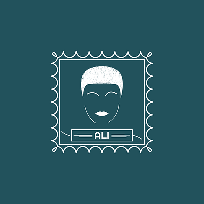 Muhammad Ali abstract digital art icon illustration minimal vector