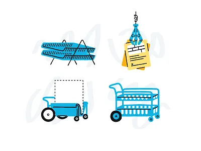 Illustration Set blue design hellosign illustration office paper vector