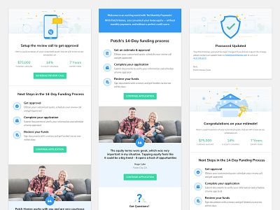 Patch Email Templates design email design email marketing email templates estimate funding homeequity homeowner illustraion minimal password setup review ui ux web welcome email