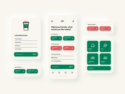 Daft Coffee Mobile App app design app ui cafe clean coffee components mobile mobile app mobile design shapes simple simplistic ui ui ux ux xd design