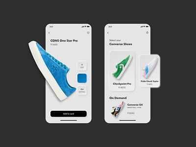 Converse Shoes - Mobile App app branding converse design ecommerce landingpage minimal minimalist mobileapp online shopping online store shoe shopping shopping app typography ui ux