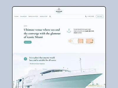 Seafair corporate website branding company corporate event spaces events landing luxury miami occasions ui vessel website weddings