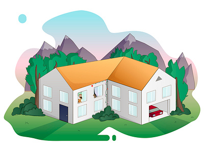 House house illustration illustrator landscape vector будинок дом