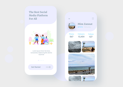 Social Image sharing app UI design minimal modern simplicity ui ux ux design web web design website website concept