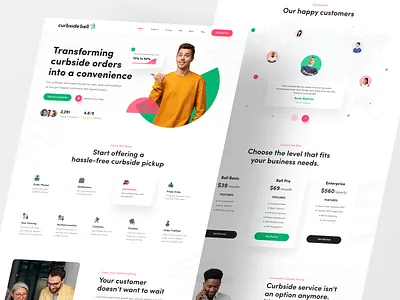 Curbside Bell: Curbside Pickups Website Homepage Design 🔔 convenience curbside curbside bell customer delivery delivery website food industry foodie geo fencing get notified hassle free homepage design landing page order order fulfilled pickups ui ux design ui design web website