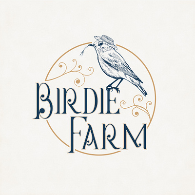 Birdie Farm bird illustration bird logo design handdrawnlogo illustration logo logodesign vintage