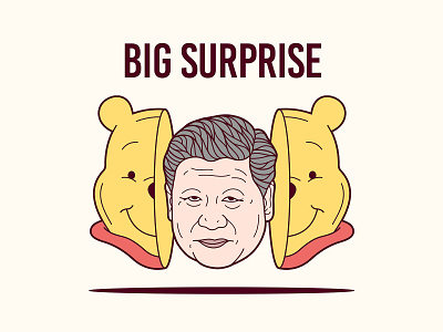 Big Surprise Illustration digitalart drawing graphicdesign illustration key6 art key6art popart vectorart winnie the pooh