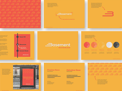 Basement Brand Guidelines brand design brand guidelines brand identity brand system branding branding design bright colors colorful guidelines logotype red yellow