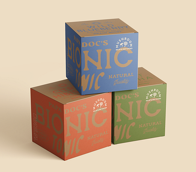 Health drink shipping boxes beverage box cardboard drink health kraft logo packaging typography vintage