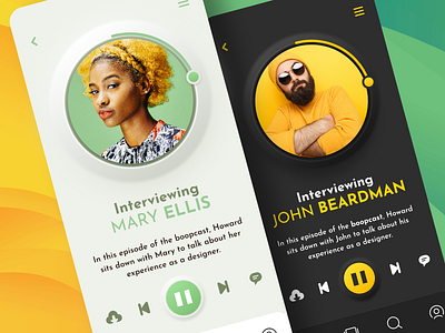 Mobile Podcast Player adobe xd audio player music player neumorph neumorphism podcast podcasting