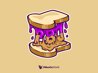 Peanut Butter and Jelly brad cannabis design illustration illustrations jelly marijuana peanut butter sandwich strain vector vector art vector artwork weed