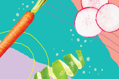 Cookbook Illustration abstract bright colorful cooking design food fun illustration shapes vector yum