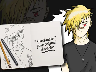 Custom Character anime art cartoon character custom design emoticon illustration