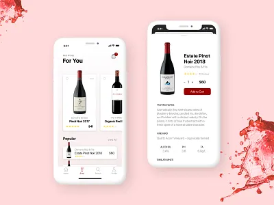 Wine App ecommerce app ios ios app ios app design mobile ui ui design wine wine bottle