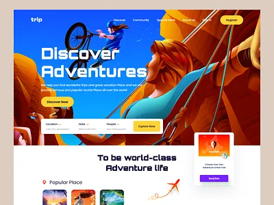 Travel Agency web site ; landing page design home page landing landing page landingpage ui web page website design