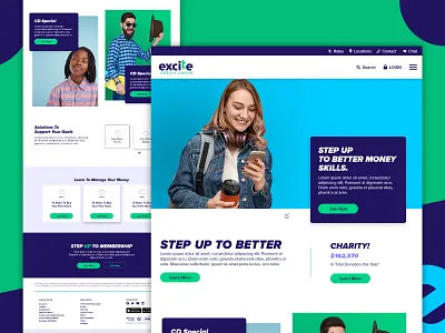 ExciteCU Website branding credit union design digital excite excite credit union excite cu excite cu landing page marketing ui ux web web design webdesign webdesigner webdesigns website